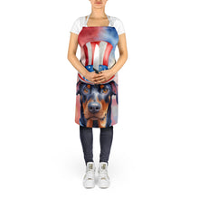 Load image into Gallery viewer, Doberman Pinscher Patriotic American Apron – Artist-Designed Kitchen, BBQ &amp; Craft Apron