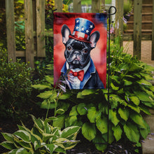 Load image into Gallery viewer, French Bulldog Patriotic American Garden Flag – Dog in Uncle Sam Hat | Red, White &amp; Blue Outdoor Decor