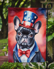 Load image into Gallery viewer, French Bulldog Patriotic American Garden Flag – Dog in Uncle Sam Hat | Red, White &amp; Blue Outdoor Decor
