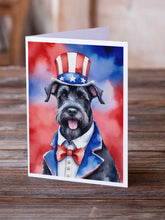 Load image into Gallery viewer, Giant Schnauzer Patriotic American Greeting Cards - Blank Note Cards – 8-Pack of Artist-Designed Cards with Envelopes