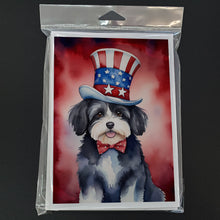 Load image into Gallery viewer, Havanese Patriotic American Greeting Cards - Blank Note Cards – 8-Pack of Artist-Designed Cards with Envelopes