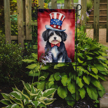 Load image into Gallery viewer, Havanese Patriotic American Garden Flag – Dog in Uncle Sam Hat | Red, White &amp; Blue Outdoor Decor