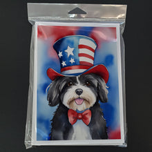 Load image into Gallery viewer, Havanese Patriotic American Greeting Cards - Blank Note Cards – 8-Pack of Artist-Designed Cards with Envelopes