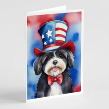 Load image into Gallery viewer, Havanese Patriotic American Greeting Cards - Blank Note Cards – 8-Pack of Artist-Designed Cards with Envelopes