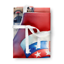 Load image into Gallery viewer, Irish Wolfhound Patriotic American Apron – Artist-Designed Kitchen, BBQ &amp; Craft Apron
