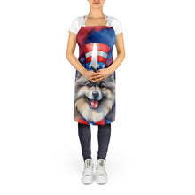 Load image into Gallery viewer, Keeshond Patriotic American Apron – Artist-Designed Kitchen, BBQ &amp; Craft Apron