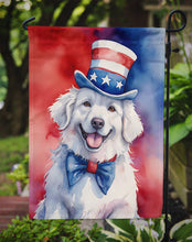 Load image into Gallery viewer, Kuvasz Patriotic American Garden Flag – Dog in Uncle Sam Hat | Red, White &amp; Blue Outdoor Decor