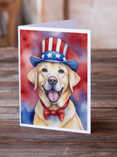 Load image into Gallery viewer, Labrador Retriever Patriotic American Greeting Cards - Blank Note Cards – 8-Pack of Artist-Designed Cards with Envelopes