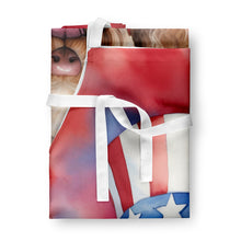 Load image into Gallery viewer, Labradoodle Patriotic American Apron – Artist-Designed Kitchen, BBQ &amp; Craft Apron