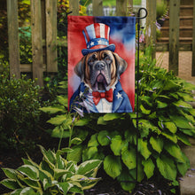 Load image into Gallery viewer, Mastiff Patriotic American Garden Flag – Dog in Uncle Sam Hat | Red, White &amp; Blue Outdoor Decor