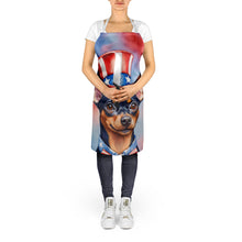 Load image into Gallery viewer, Miniature Pinscher Patriotic American Apron – Artist-Designed Kitchen, BBQ &amp; Craft Apron