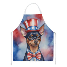 Load image into Gallery viewer, Miniature Pinscher Patriotic American Apron – Artist-Designed Kitchen, BBQ &amp; Craft Apron