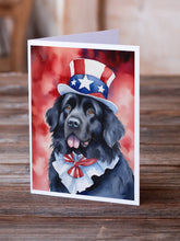 Load image into Gallery viewer, Newfoundland Patriotic American Greeting Cards - Blank Note Cards – 8-Pack of Artist-Designed Cards with Envelopes