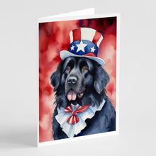 Load image into Gallery viewer, Newfoundland Patriotic American Greeting Cards - Blank Note Cards – 8-Pack of Artist-Designed Cards with Envelopes