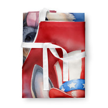 Load image into Gallery viewer, Norwegian Elkhound Patriotic American Apron – Artist-Designed Kitchen, BBQ &amp; Craft Apron