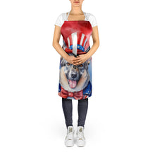 Load image into Gallery viewer, Norwegian Elkhound Patriotic American Apron – Artist-Designed Kitchen, BBQ &amp; Craft Apron