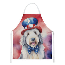 Load image into Gallery viewer, Old English Sheepdog Patriotic American Apron – Artist-Designed Kitchen, BBQ &amp; Craft Apron