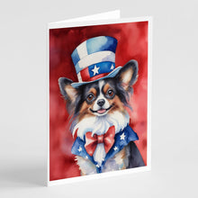 Load image into Gallery viewer, Papillon Patriotic American Greeting Cards - Blank Note Cards – 8-Pack of Artist-Designed Cards with Envelopes