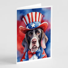 Load image into Gallery viewer, Pointer Patriotic American Greeting Cards - Blank Note Cards – 8-Pack of Artist-Designed Cards with Envelopes