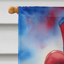 Load image into Gallery viewer, Black Poodle Patriotic American House Flag