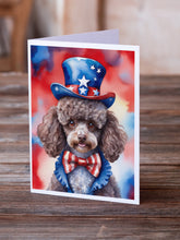 Load image into Gallery viewer, Poodle Patriotic American Greeting Cards - Blank Note Cards – 8-Pack of Artist-Designed Cards with Envelopes