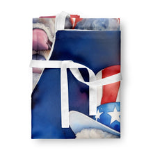 Load image into Gallery viewer, White Poodle Patriotic American Apron – Artist-Designed Kitchen, BBQ &amp; Craft Apron