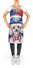 Load image into Gallery viewer, White Poodle Patriotic American Apron – Artist-Designed Kitchen, BBQ &amp; Craft Apron