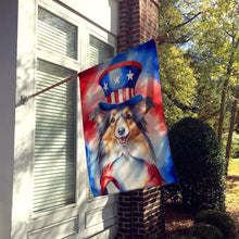 Load image into Gallery viewer, Sheltie Patriotic American House Flag