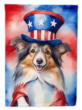 Load image into Gallery viewer, Sheltie Patriotic American House Flag