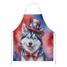 Load image into Gallery viewer, Siberian Husky Patriotic American Apron – Artist-Designed Kitchen, BBQ &amp; Craft Apron