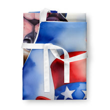 Load image into Gallery viewer, Staffordshire Bull Terrier Patriotic American Apron – Artist-Designed Kitchen, BBQ &amp; Craft Apron