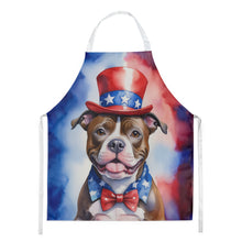 Load image into Gallery viewer, Staffordshire Bull Terrier Patriotic American Apron – Artist-Designed Kitchen, BBQ &amp; Craft Apron