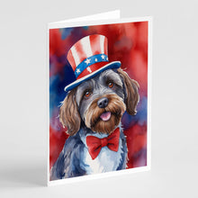Load image into Gallery viewer, Wirehaired Pointing Griffon Patriotic American Greeting Cards - Blank Note Cards – 8-Pack of Artist-Designed Cards with Envelopes