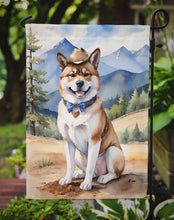 Load image into Gallery viewer, Akita Cowboy Welcome Garden Flag – Western Dog Yard Decor with Mountain Landscape