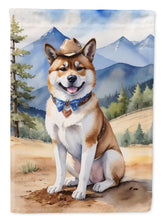 Load image into Gallery viewer, Akita Cowboy Welcome Garden Flag – Western Dog Yard Decor with Mountain Landscape