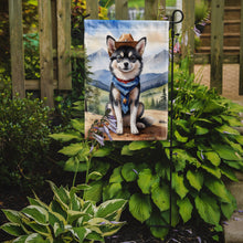 Load image into Gallery viewer, Alaskan Klee Kai Cowboy Welcome Garden Flag – Western Dog Yard Decor with Mountain Landscape