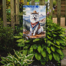 Load image into Gallery viewer, American Eskimo Cowboy Welcome Garden Flag – Western Dog Yard Decor with Mountain Landscape