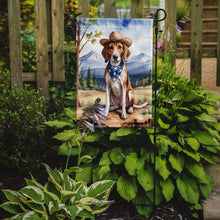 Load image into Gallery viewer, American Foxhound Cowboy Welcome Garden Flag – Western Dog Yard Decor with Mountain Landscape