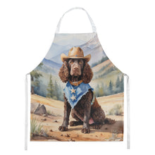 Load image into Gallery viewer, American Water Spaniel Cowboy Welcome Apron – Artist-Designed Kitchen, BBQ &amp; Craft Apron