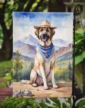 Load image into Gallery viewer, Anatolian Shepherd Cowboy Welcome Garden Flag – Western Dog Yard Decor with Mountain Landscape