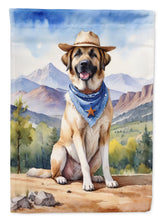 Load image into Gallery viewer, Anatolian Shepherd Cowboy Welcome Garden Flag – Western Dog Yard Decor with Mountain Landscape