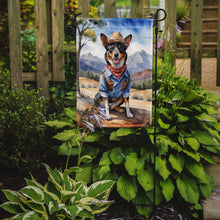 Load image into Gallery viewer, Australian Cattle Dog Cowboy Welcome Garden Flag – Western Dog Yard Decor with Mountain Landscape