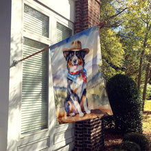 Load image into Gallery viewer, Australian Shepherd Cowboy Welcome House Flag