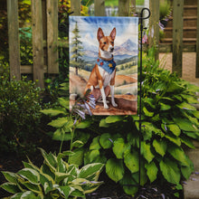 Load image into Gallery viewer, Basenji Cowboy Welcome Garden Flag – Western Dog Yard Decor with Mountain Landscape