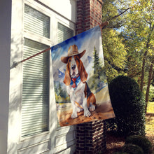 Load image into Gallery viewer, Basset Hound Cowboy Welcome House Flag