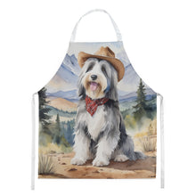 Load image into Gallery viewer, Bearded Collie Cowboy Welcome Apron – Artist-Designed Kitchen, BBQ &amp; Craft Apron