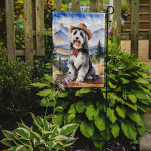 Load image into Gallery viewer, Bearded Collie Cowboy Welcome Garden Flag – Western Dog Yard Decor with Mountain Landscape