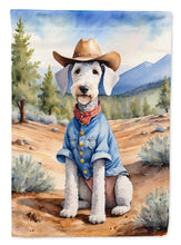 Load image into Gallery viewer, Bedlington Terrier Cowboy Welcome Garden Flag – Western Dog Yard Decor with Mountain Landscape