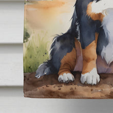 Load image into Gallery viewer, Bernese Mountain Dog Cowboy Welcome House Flag