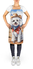 Load image into Gallery viewer, Bichon Frise Cowboy Welcome Apron – Artist-Designed Kitchen, BBQ &amp; Craft Apron